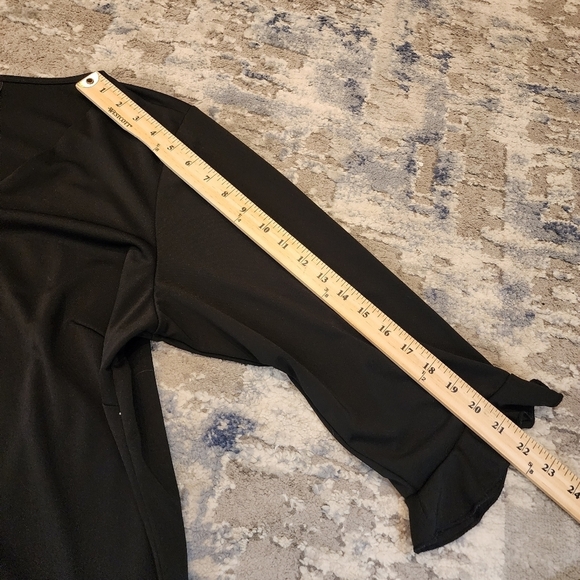 Lane Bryant Stretch Ruffle Trim Black Maxi Dress Size 18/20 2X - Picture 13 of 15